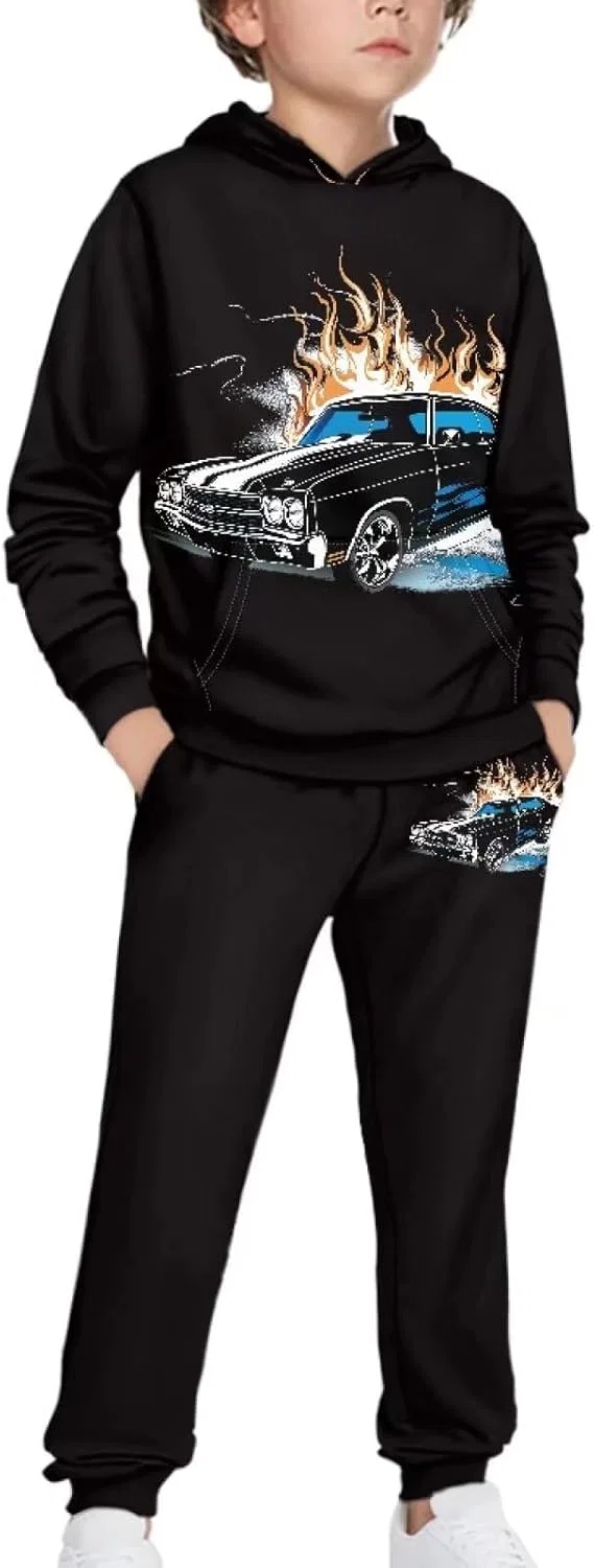 Детский спортивный костюм с капюшоном Uppodwarkid, Cool Fire Car