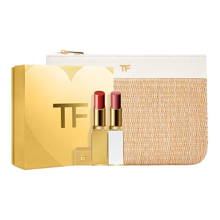 TF Box Limited Edition Помада и румяна Easy to Blend Adherent 2.8g+3.3g TOM FORD, three-piece set: ultra fine tube lip balm #152+t air cushion #0.7+sparkling iridescent светло-perfume 30ml — фото 2