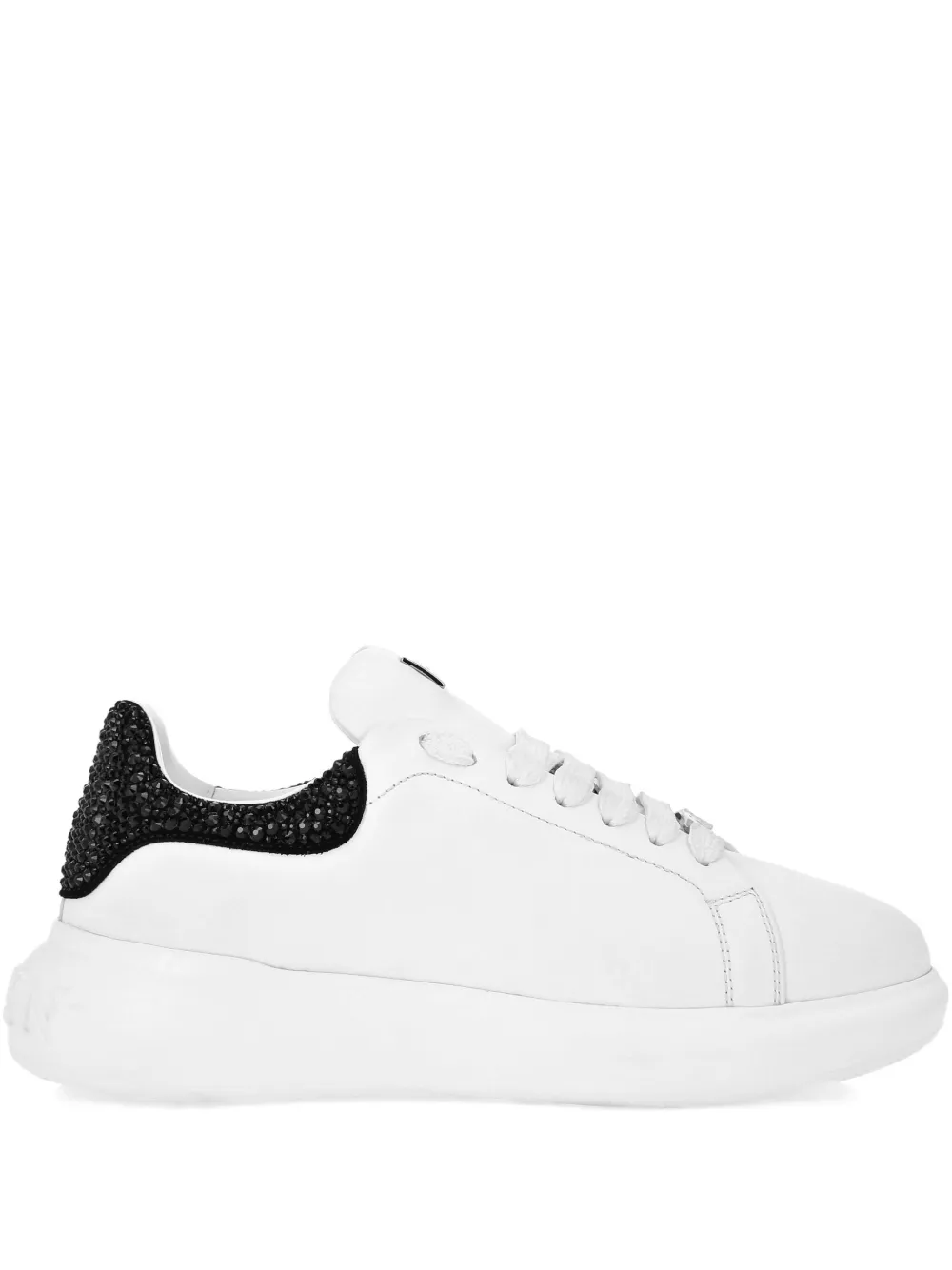 Кроссовки Mix Strass на платформе с кристаллами Philipp Plein, белый