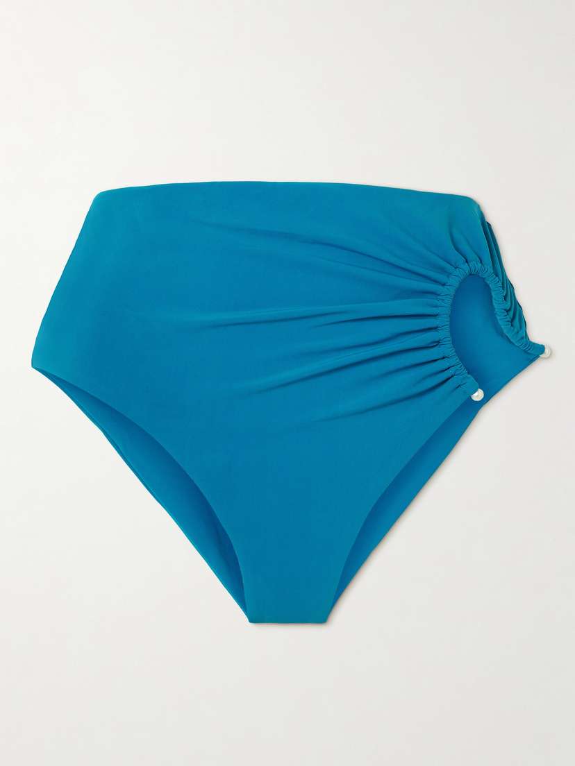 

Трусики-Бикини с вырезом в форме полумесяца и сборками Christopher Esber, синий