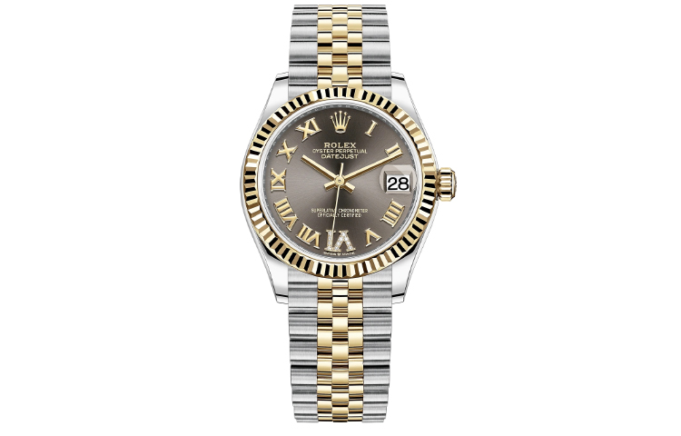 

ROLEX Коллекция Datejust, автоматический механизм, водонепроницаемость 100 м, женские часы, 31 мм, серый циферблат