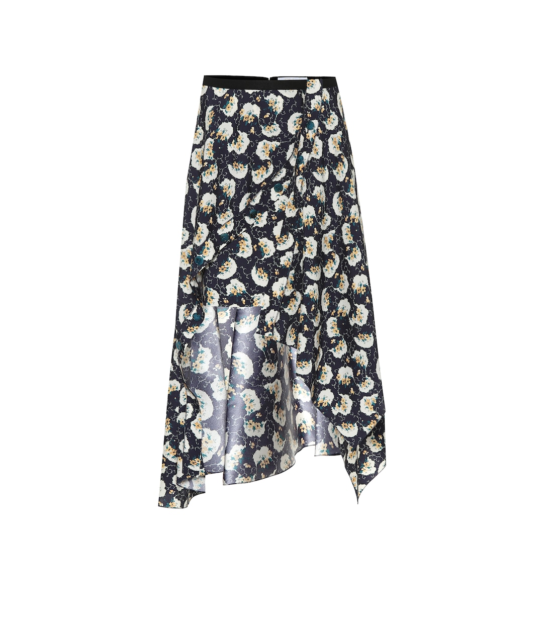 

Юбка миди из эластичного шелка с высокой талией Chloé, Dark Night Blue