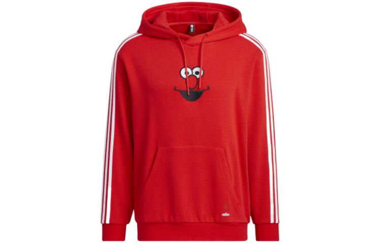 Коллекция в сотрудничестве с Sesame Street Футболка худи унисекс красная Adidas Neo — фото 2