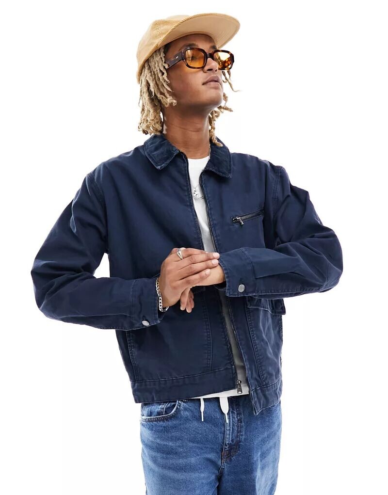 

Темно-синяя льняная куртка на молнии Timberland