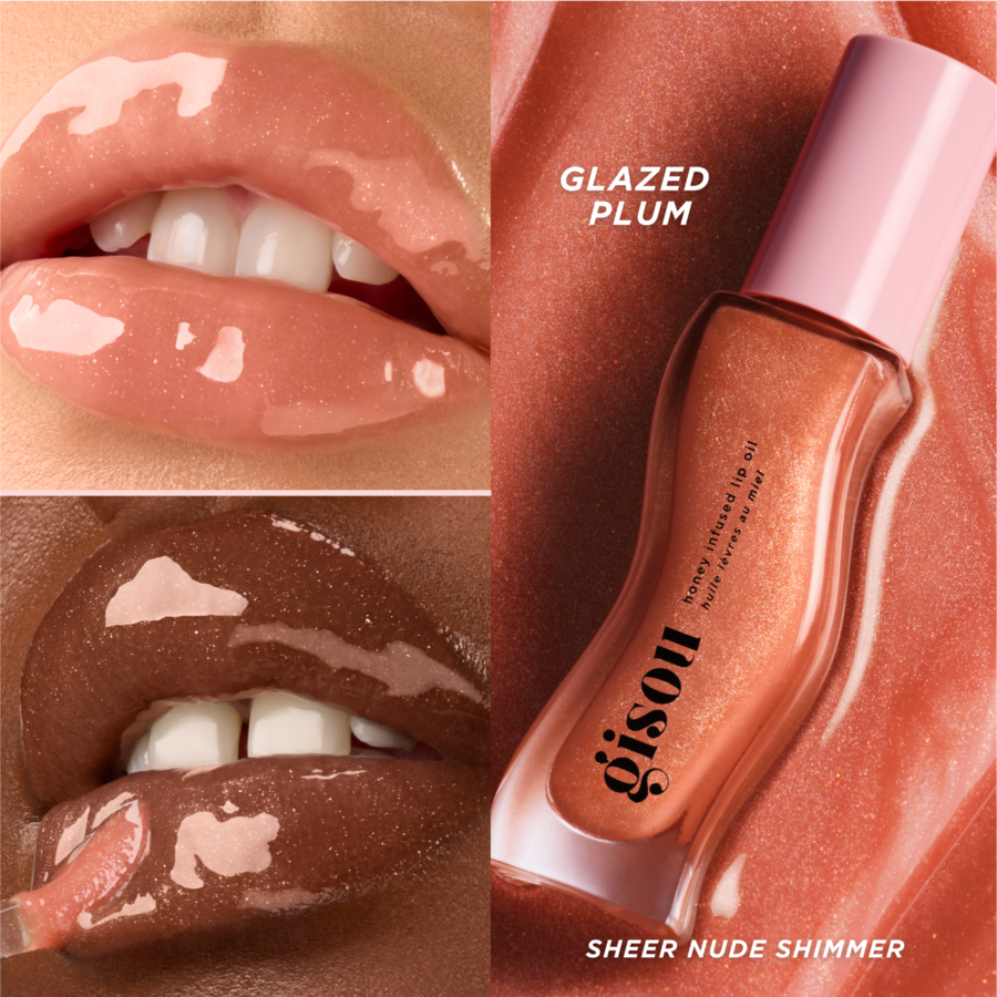 Увлажняющее масло для губ с медом Gisou, Glazed Plum — фото 4