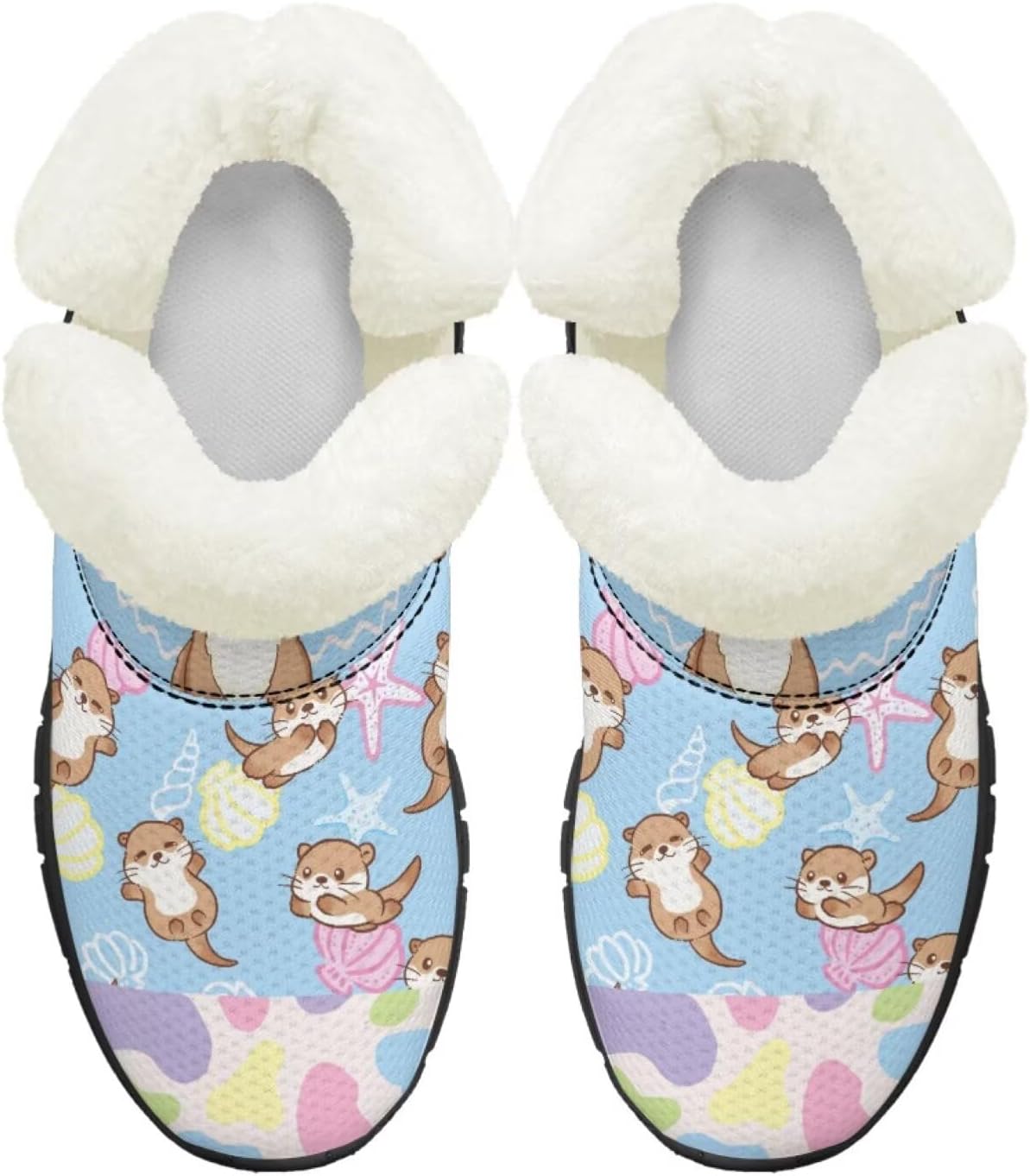 

Ботинки на осень-зиму для девочек, большие и маленькие дети, противоскользящие зимние ботинки, с меховой подкладкой, на липучке, повседневные Pointodoor, Brown Otters