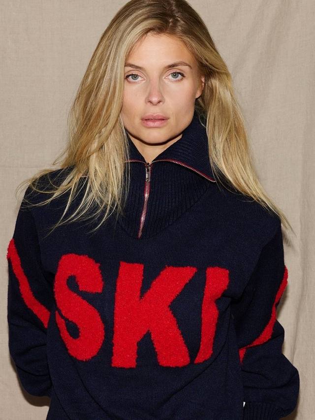 

Раскованный лыжный джемпер с молнией на воротнике The Little Tailor, Navy/Red