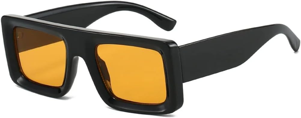 

Солнцезащитные очки в стиле ретро, ​​квадратная форма, черепаховая оправа, для женщин, стильные, универсальные, повседневные, с защитой от УФ-излучения UV400 UATXTAU, Black Yellow