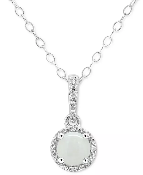 

Ожерелье с подвеской в виде солитера из аквамарина 18 дюймов (3/8 карата) из стерлингового серебра Macy'S, opal