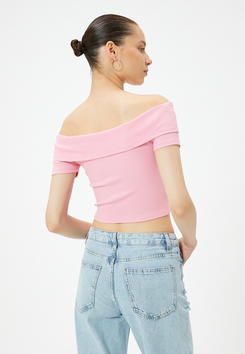

Футболка с принтом OFF SHOULDER CROP Koton, розовый