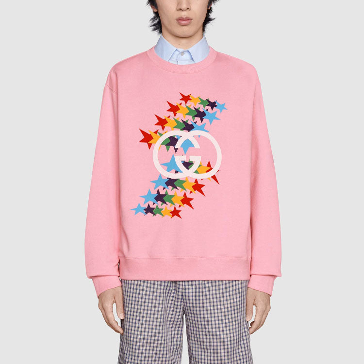 Толстовка Gucci Fw21 Rainbow Stars Crewneck Sweatshirt 'Pink' 626990-XJDNK-5904, розовый — фото 3