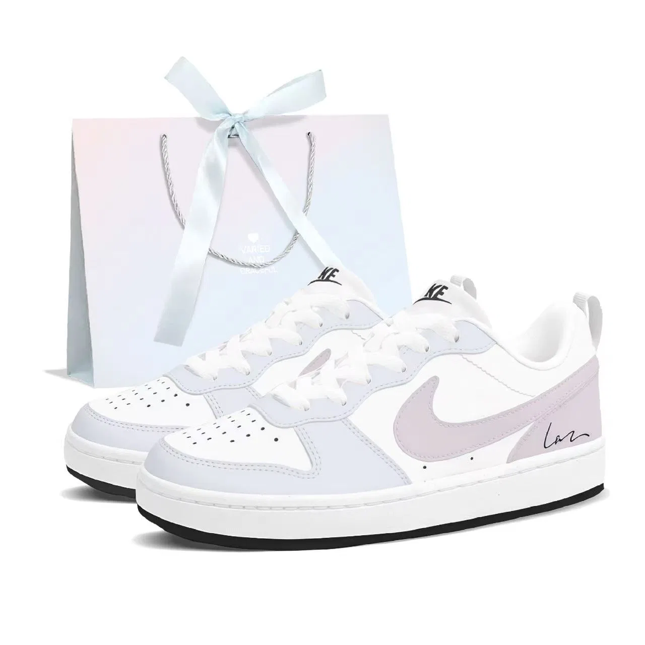 Кроссовки для скейтбординга Court Borough Purple Heartbeat Low top Kids', сине-фиолетовые, для подростков Nike