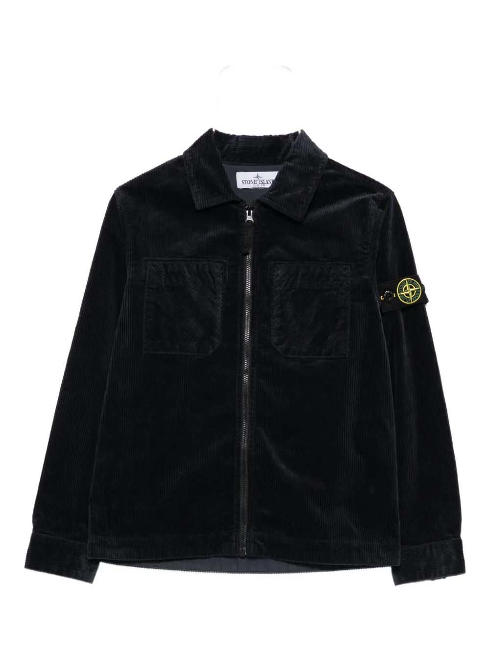 

Вельветовая толстовка на молнии Stone Island Junior, синий