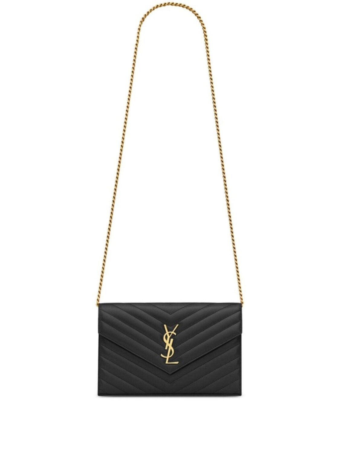 

Saint Laurent кошелек Cassandre Envelope с цепочкой, черный