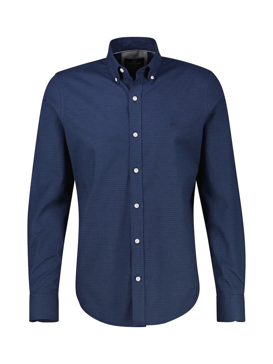 

Рубашка на пуговицах классического кроя LERROS, темно-синий