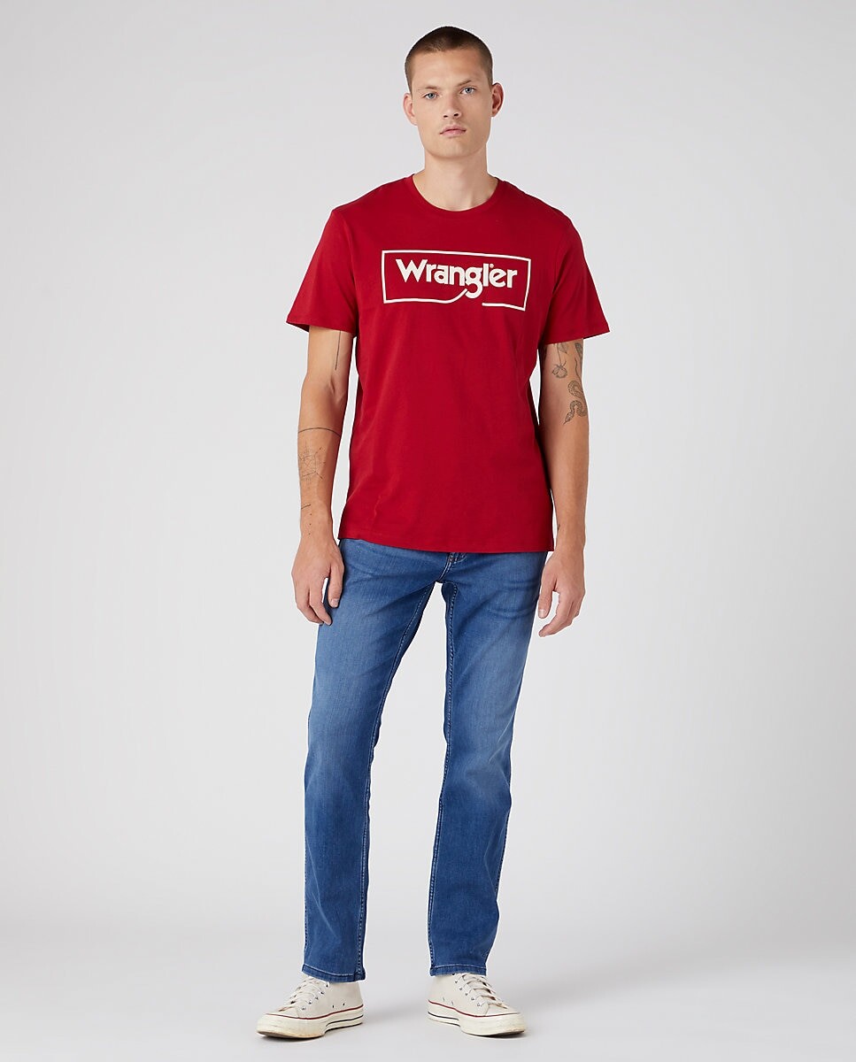 

Синие мужские джинсы прямого кроя Greensboro Wrangler, синий