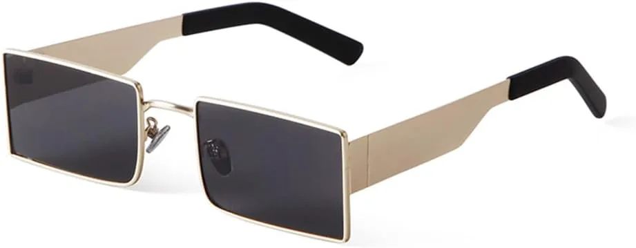 

Винтажные панк-солнцезащитные очки прямоугольной формы для мужчин и женщин, ретро-металлические очки в стиле стимпанк с защитой от УФ-излучения UV400 VFDHN, C1