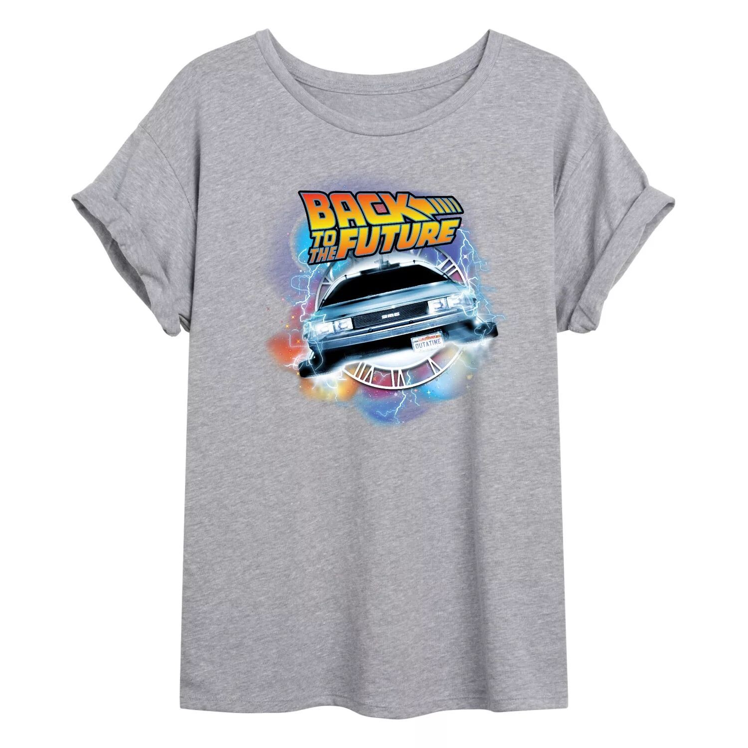 

Детская футболка большого размера с рисунком «Назад в будущее» DeLorean Licensed Character