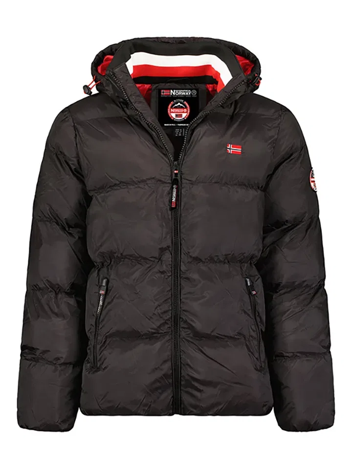 Стеганая куртка с капюшоном Geographical Norway, черный