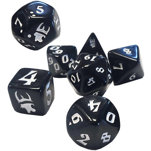 

Аксессуары Steve Jackson Games Munchkin Polyhedral Dice Set: Black w/White (7)