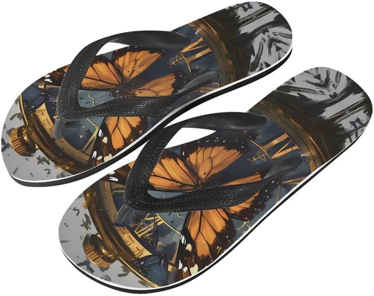 

Женские сандалии-вьетнамки племени ацтеков Semiouray, классические мужские вьетнамки с тремя полосками в стиле тай-дай с божьей коровкой, мягкие и удобные для ванной, унисекс, Retro Monarch Butterfly