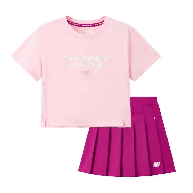 Детский комплект для детей 3-7 лет: юбка 2 предмета New Balance, светло-розовый