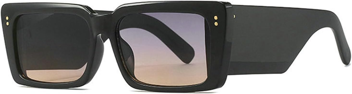 

Солнцезащитные очки Willochra в квадратной оправе для женщин и мужчин. Модные массивные прямоугольные солнцезащитные очки черного цвета с защитой от УФ-излучения UV400, Black Purple