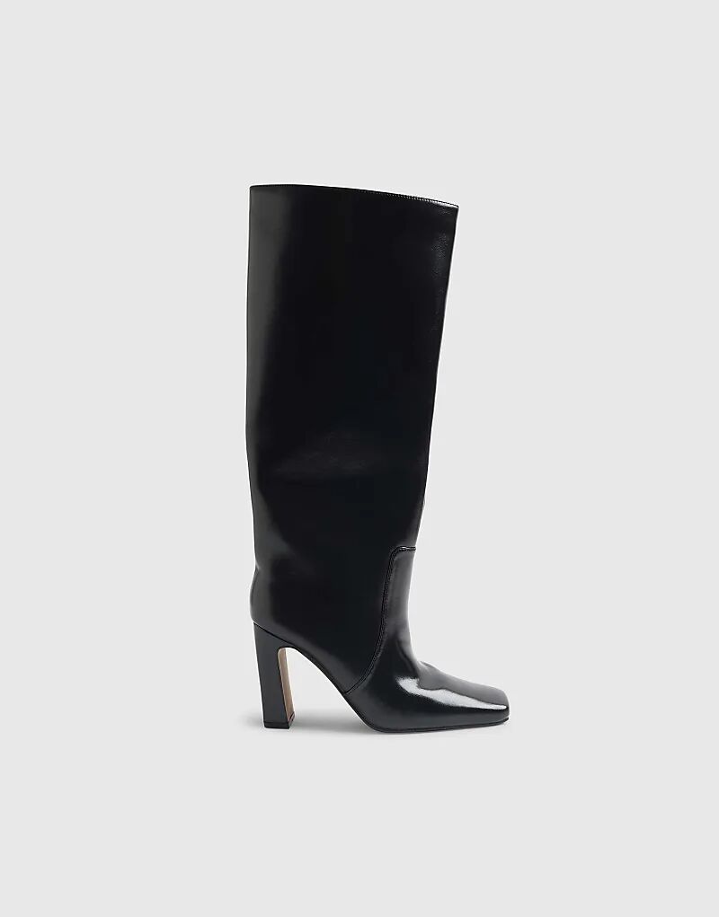 Черные сапоги River Island с острым носком и высоким голенищем