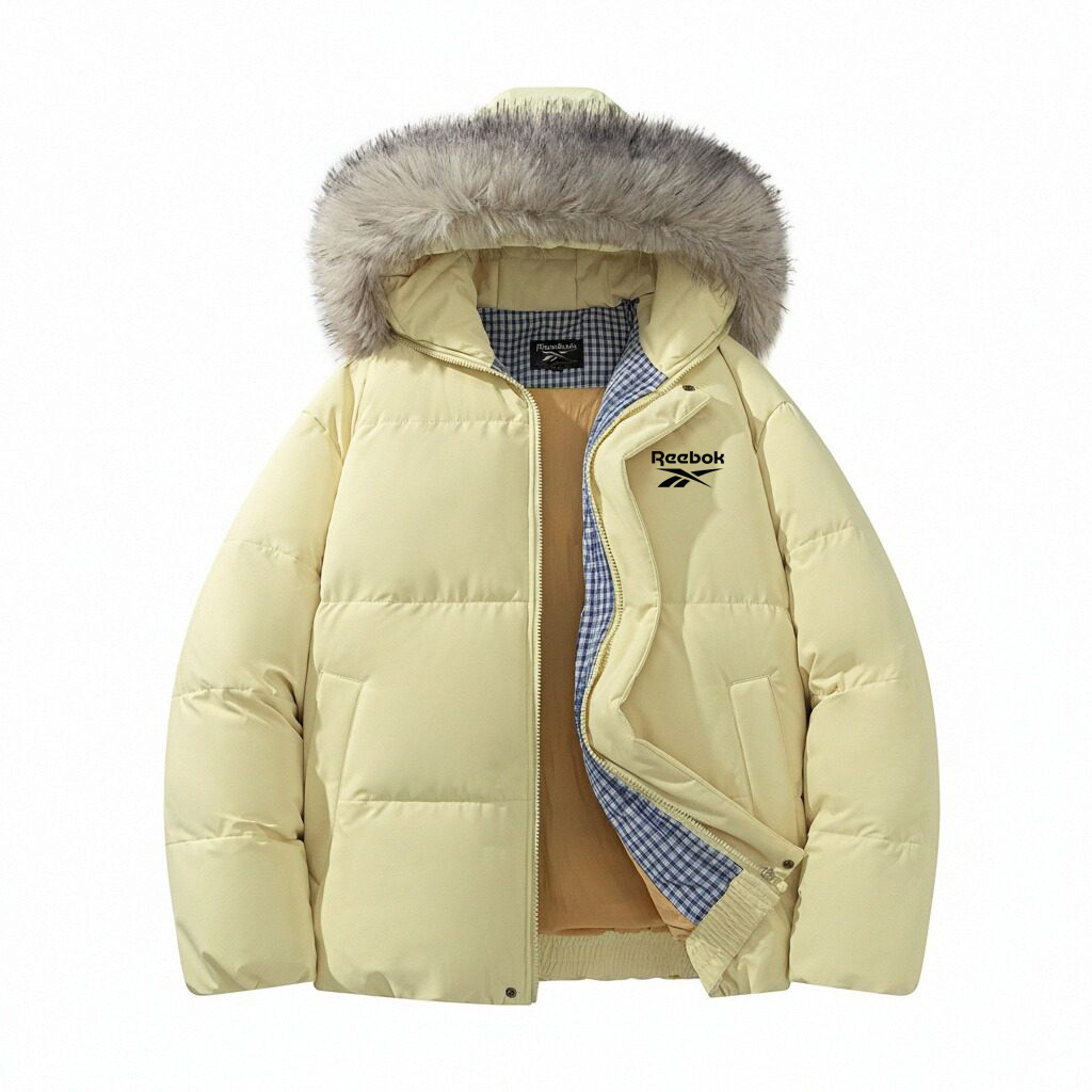 

Пуховик Unisex с капюшоном, утепленный стеганый Reebok, светло желтый