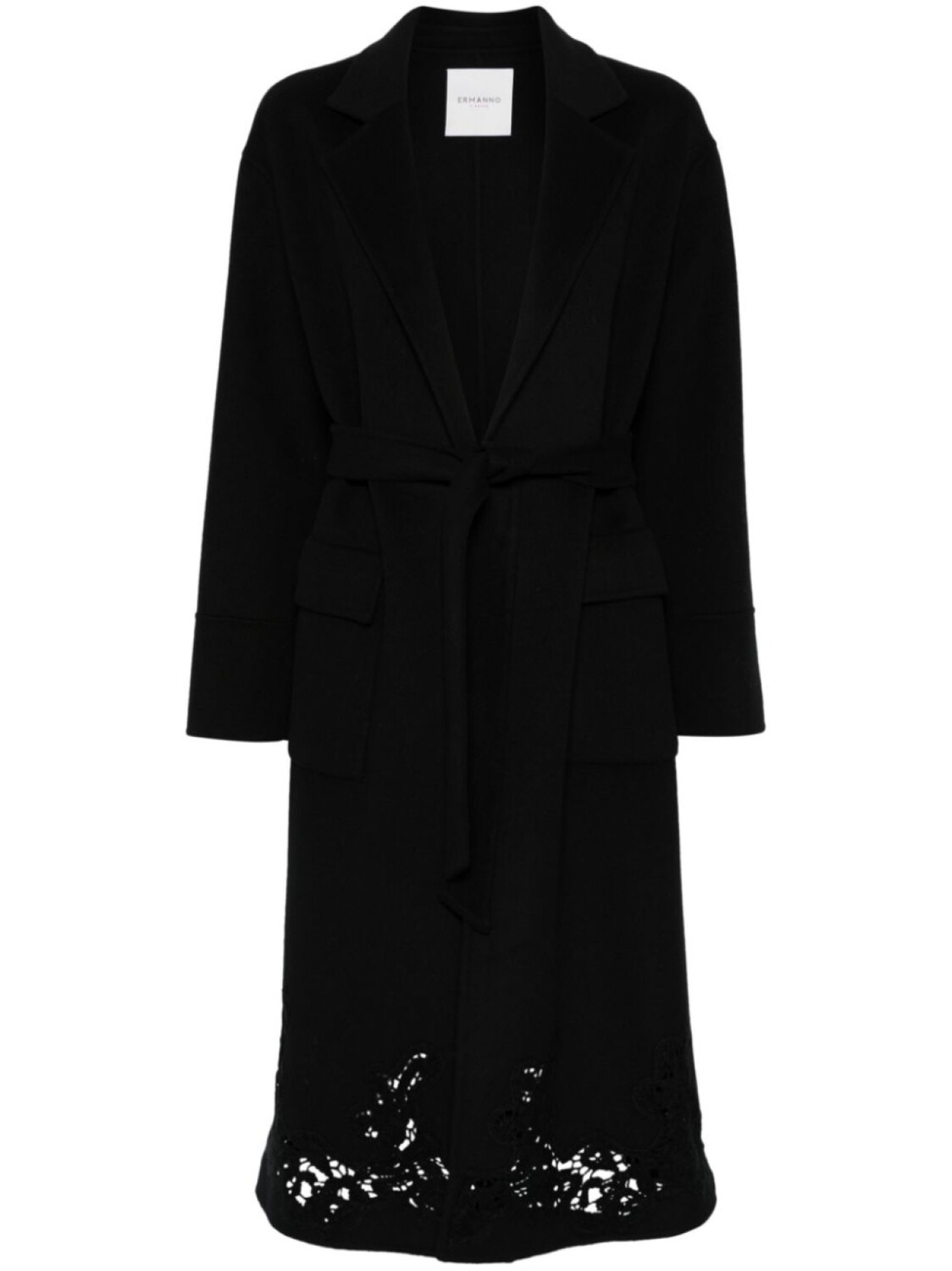

ERMANNO FIRENZE пальто с кружевными деталями, черный
