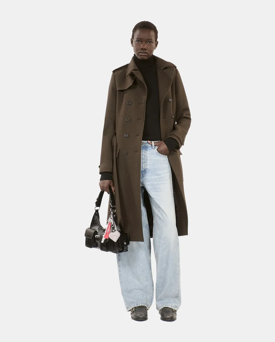 

Длинное женское пальто-тренч The Kooples, хаки