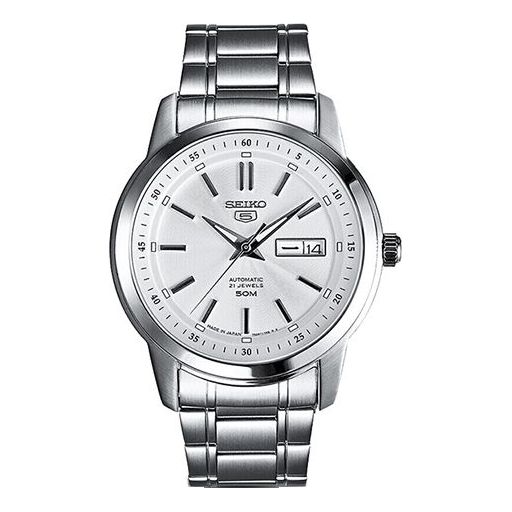 

Часы Men's SEIKO Automatic Mechanical Watch waterproof White Steel strip, белый