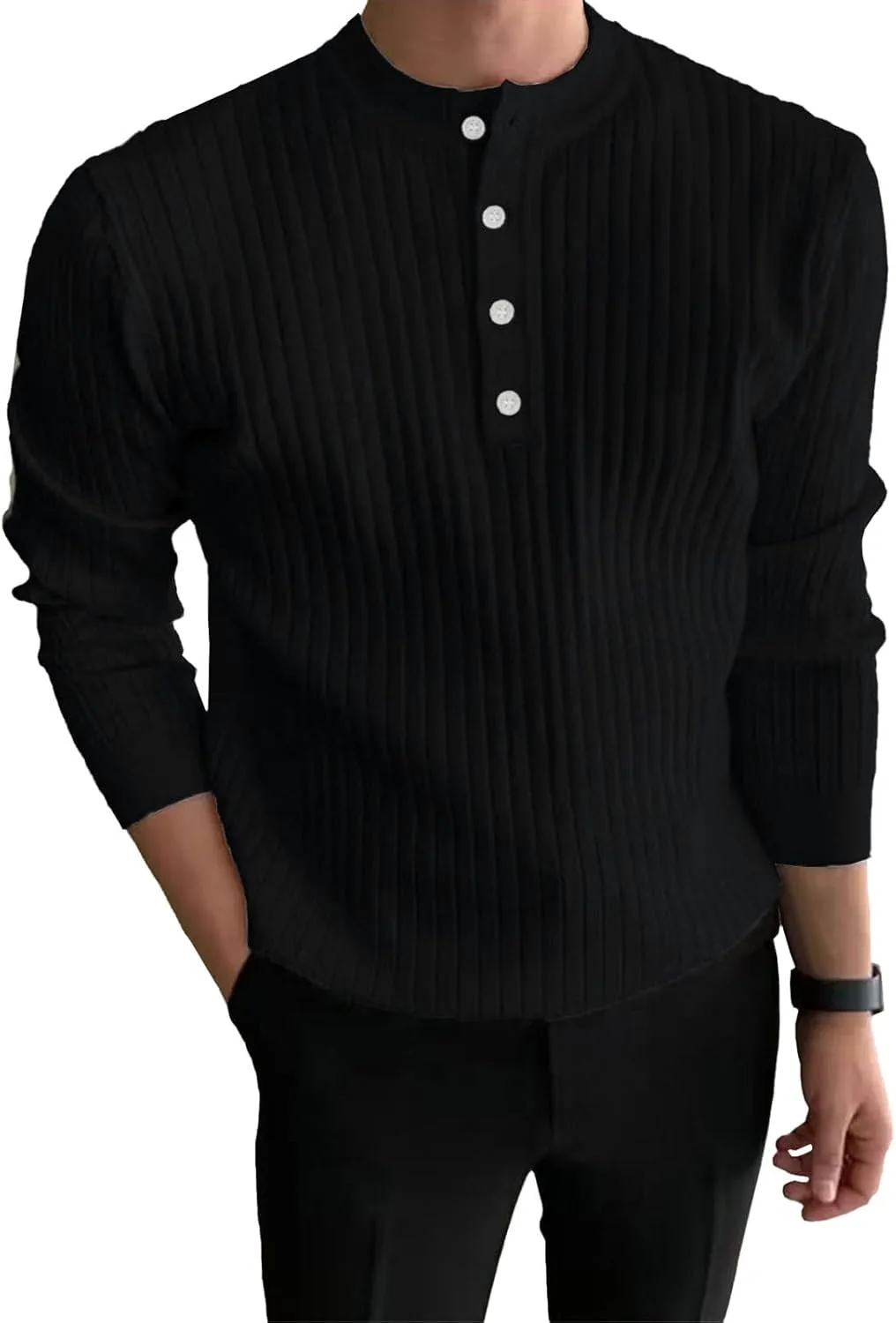 Толстовка-пуловер для мужчин с длинным рукавом и застежкой, Casual, Slim Fit, легкая, для зимы и осени