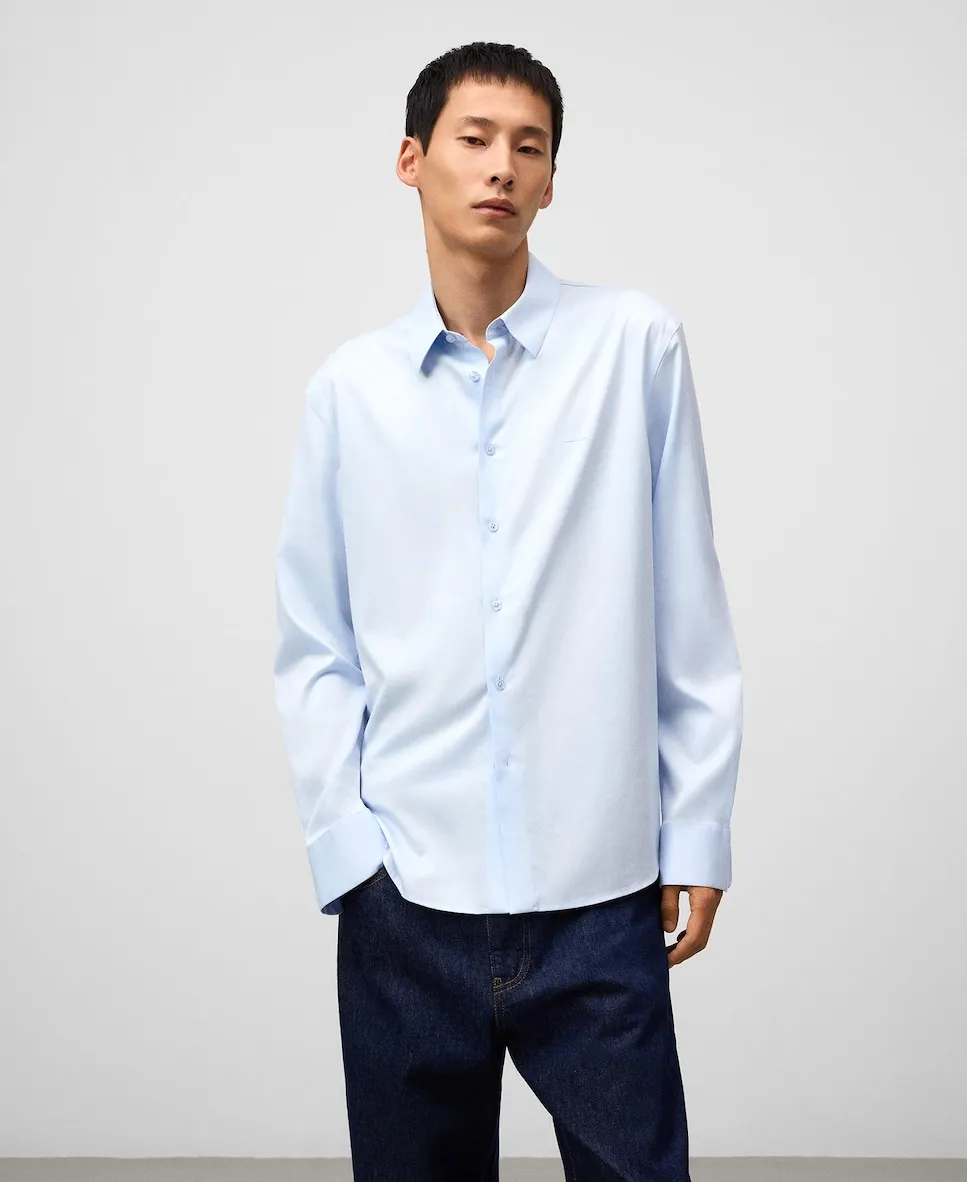 

Рубашка для мужчин свободного кроя с отложным collar Adolfo Dominguez, светло-голубой