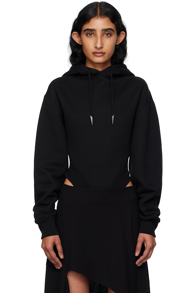 

Флисовый комбинезон с капюшоном Mugler, черный