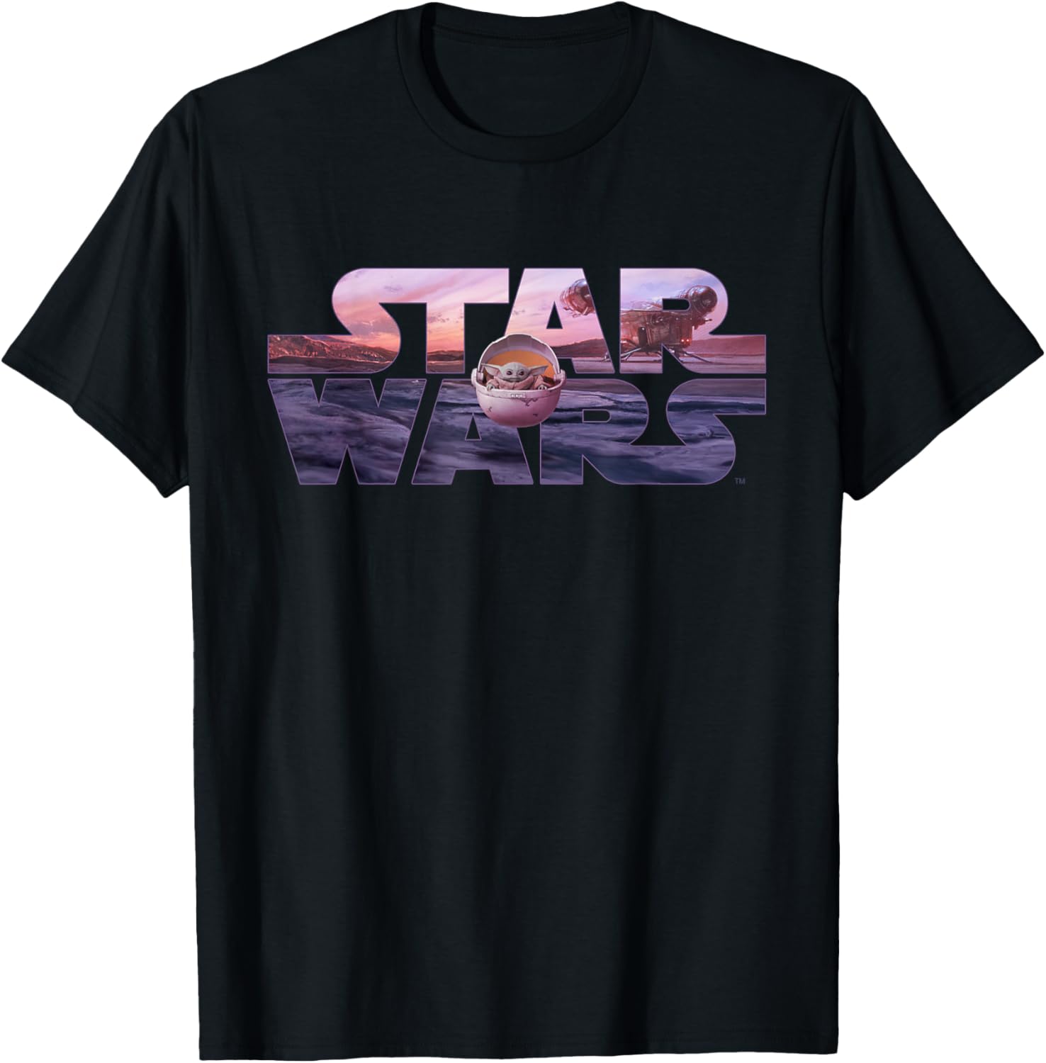 

Футболка Star Wars Mandalorian Razor Crest Floating Pod Logo, черная