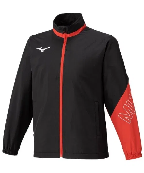 Детская куртка Mizuno с технологией Breath Thermo Plus, чёрно-красная