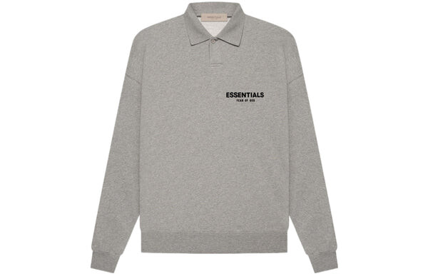 Рубашка ss22 long sleeve polo shirt 'dark oatmeal' Fear Of God Essentials, серый — фото 2