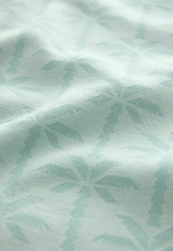 Рубашка-Поло стандартного кроя с коротким рукавом и жаккардовым узором Next, Aqua Blue — фото 3