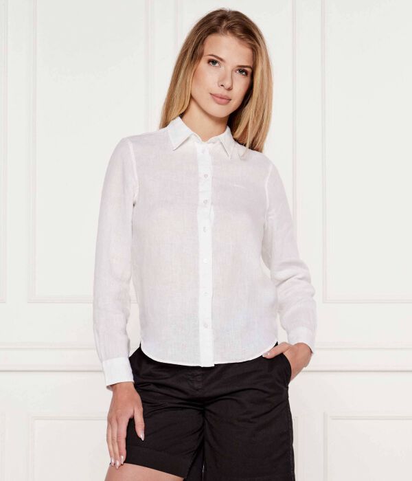 

Льняная рубашка Regular fit Gant, белый