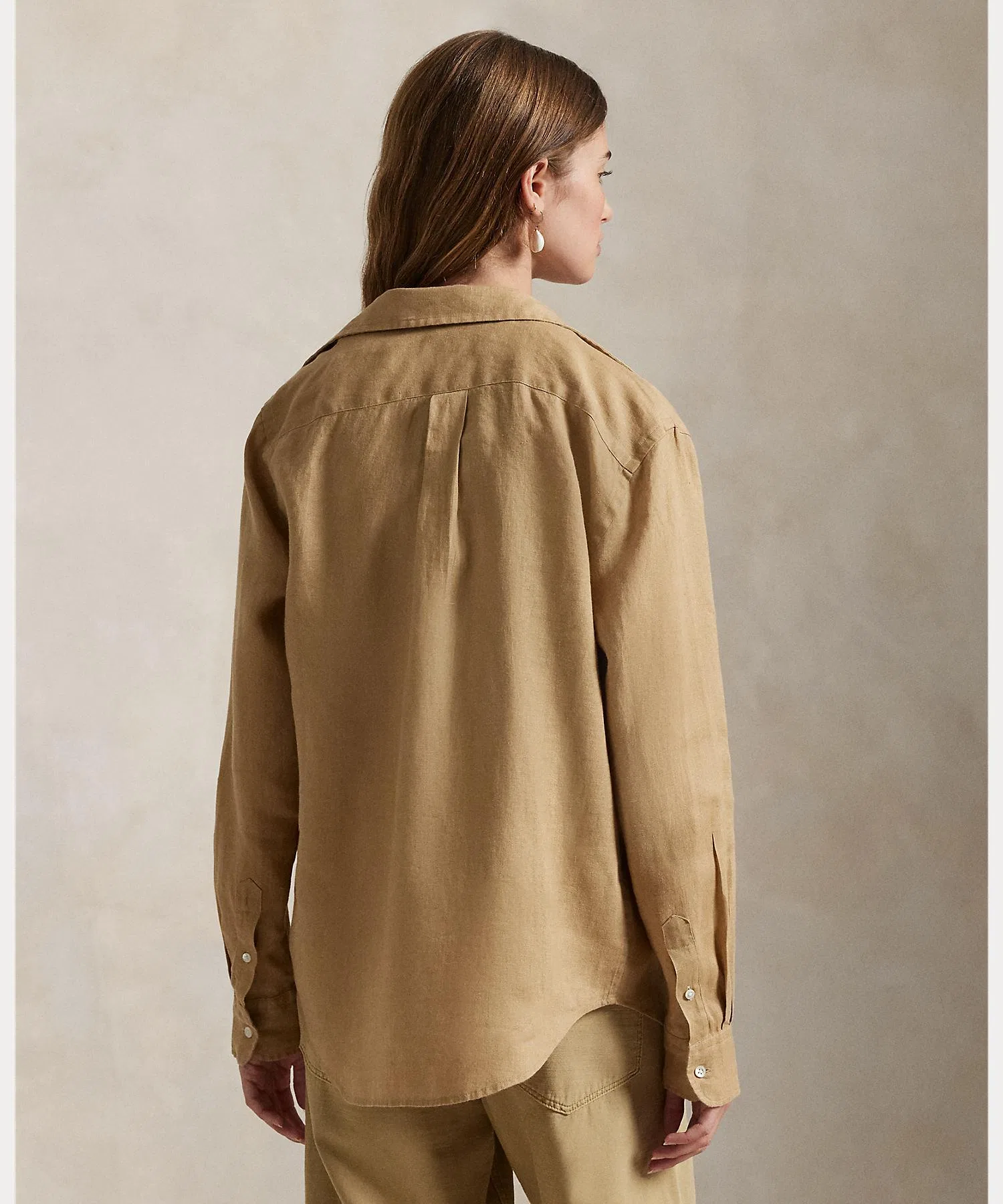 Женская рубашка POLO RALPH LAUREN Классическая модель из льна — фото 4