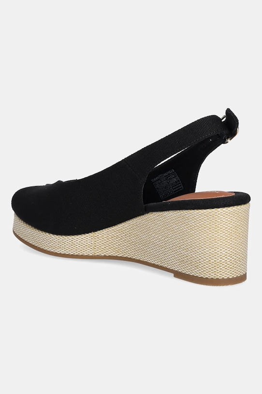 Сандалии Flag mid wedge espadrille на бретельке Tommy Hilfiger, черный — фото 3