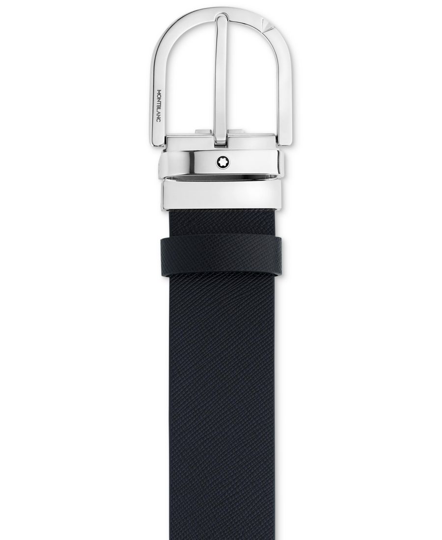 

Мужской двусторонний кожаный ремень Montblanc, Black