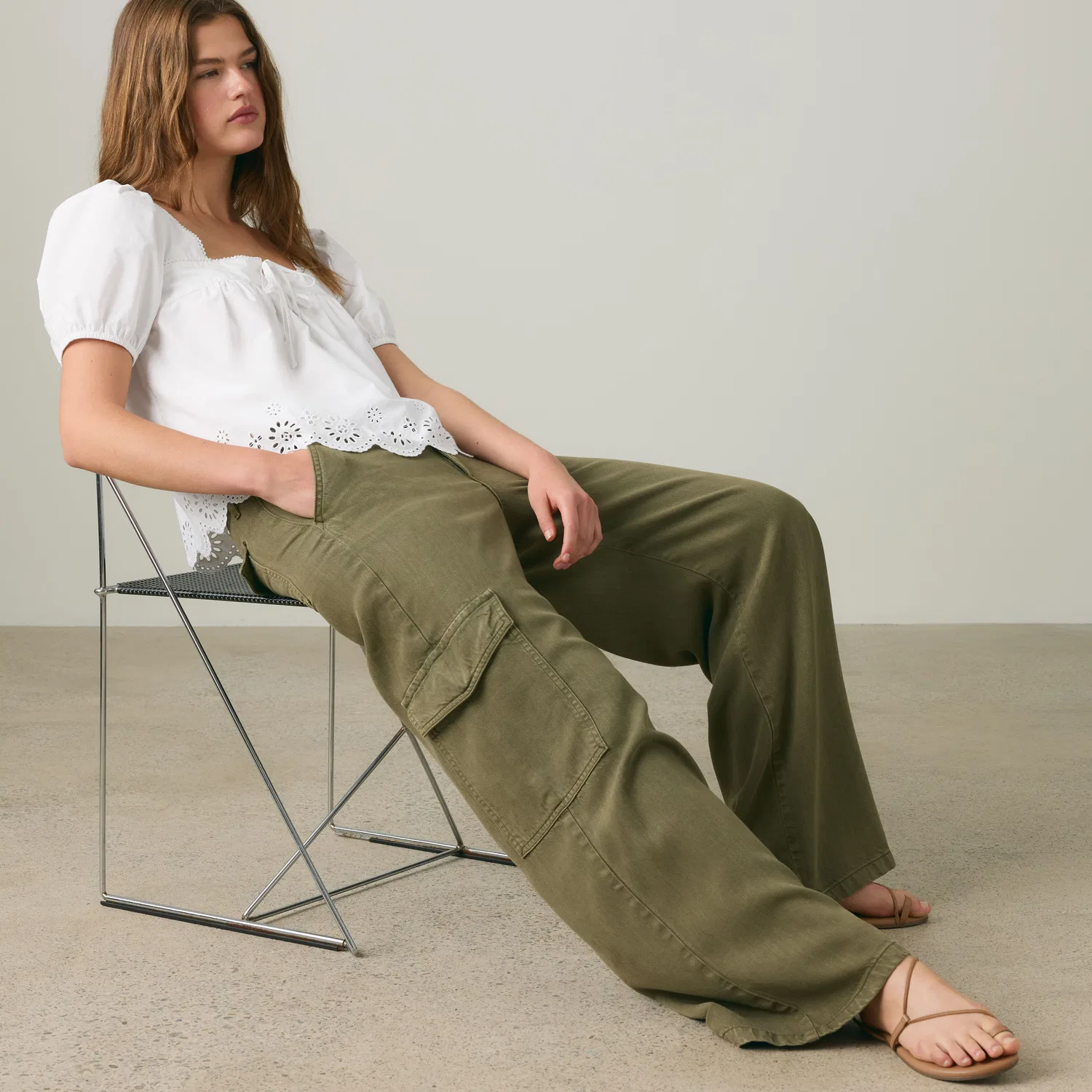 Милая блузка с короткими рукавами и ажурной отделкой Levi's, White — фото 3