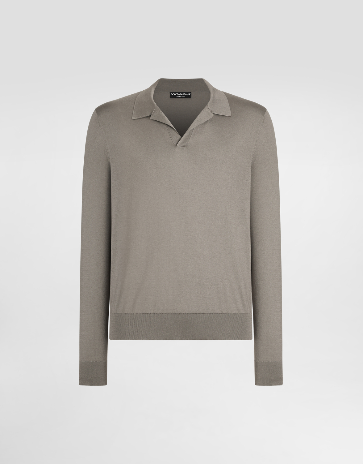 

Шелковая футболка-поло DOLCE & GABBANA, бежевый