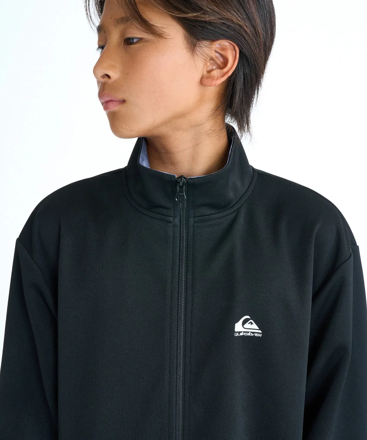Куртка-трак QUIKSILVER Warm Up Zip 26SP Youth, полиэстер, чёрный — фото 3