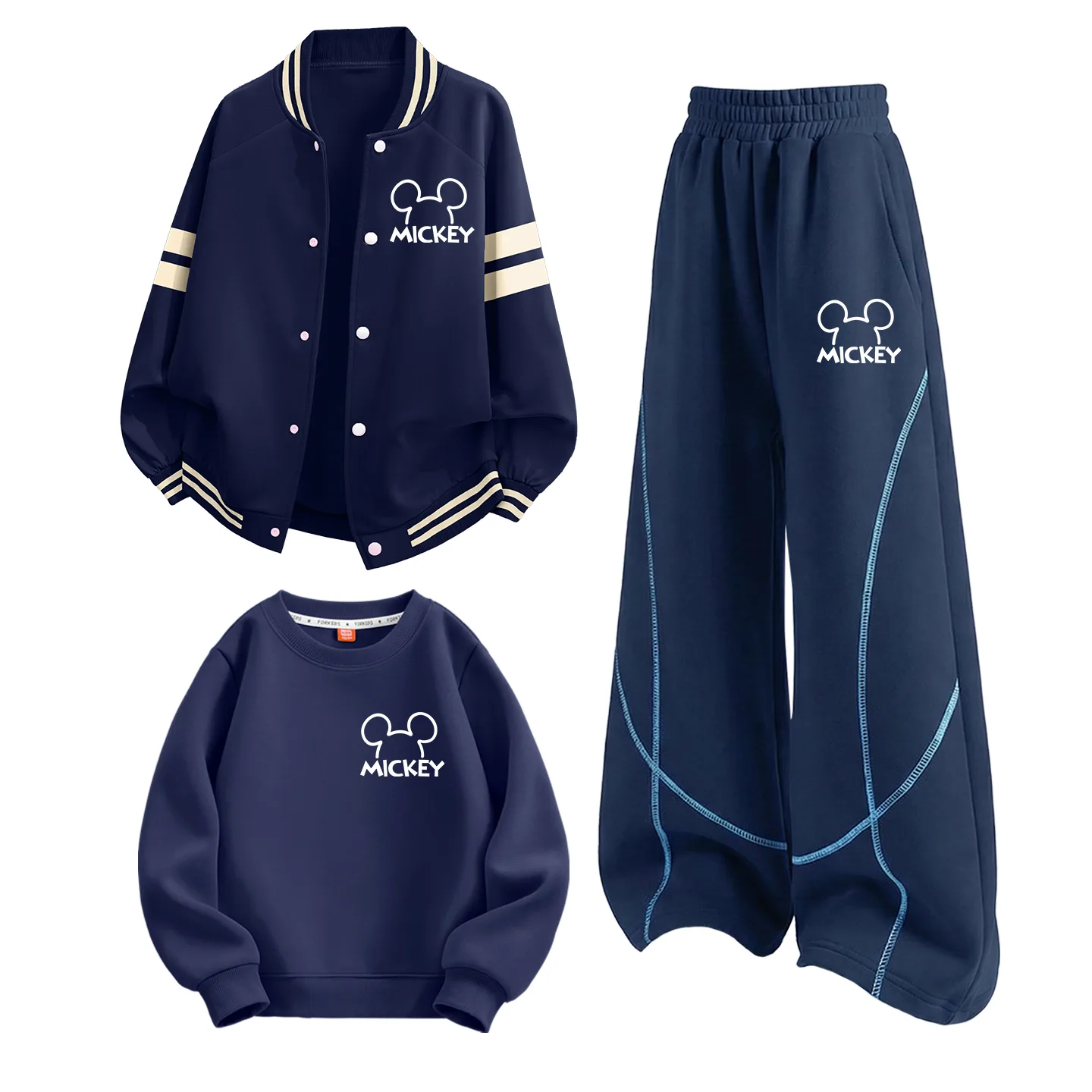 Детская повседневная спортивная футболка с круглым вырезом Disney, Di Line K Navy Blue+Di Line K Navy Blue+Di Line K Navy Blue