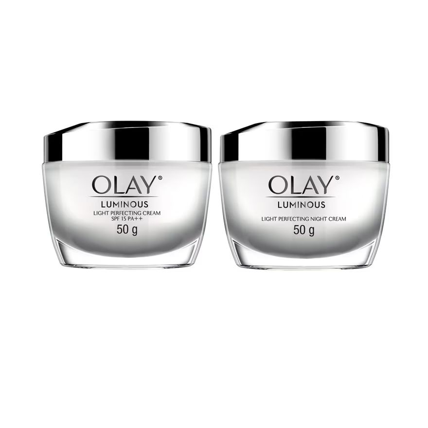 

Olay Дневной крем Luminous Light Perfecting SPF 15 PA++ 50 г.+Ночной крем 50 г, White