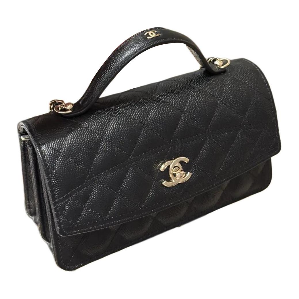 CHANEL Кожаный багажник, сумка через плечо, кроссбоди, женская сумка black — фото 4