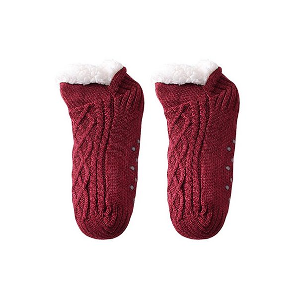 

Уютные вязаные тапочки-носки с мягкой подкладкой и низким вырезом Anna-Kaci, Burgundy